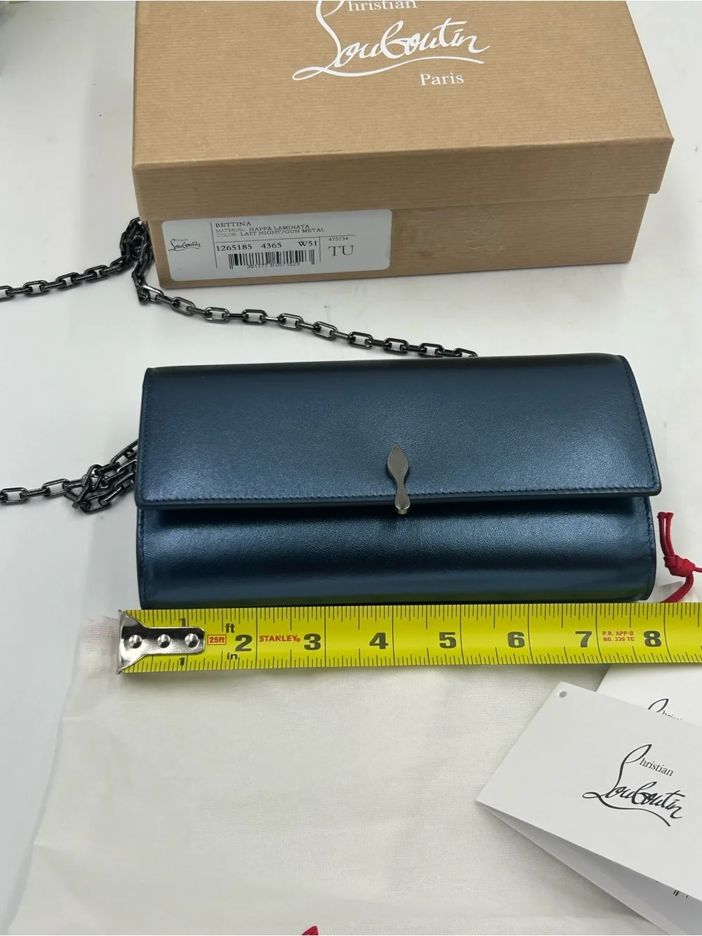 Women's Christian Louboutin Bettina nappa  lamb leather wallet on a chain